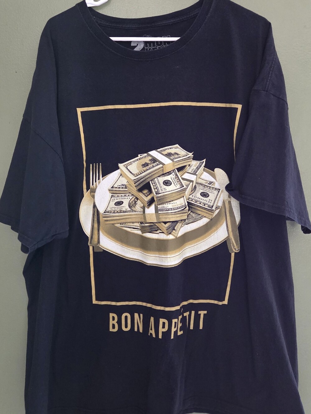 Bon Appetit Money Plate Graphic Tee - Black